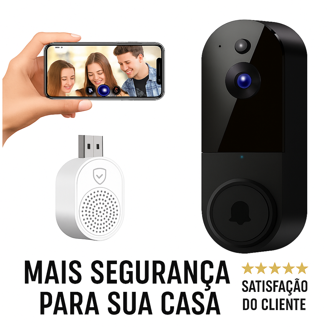 Câmara de vídeo sem fios para campainha com resolução 1080P