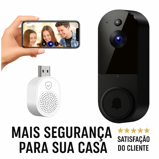 Câmara de vídeo sem fios para campainha com resolução 1080P