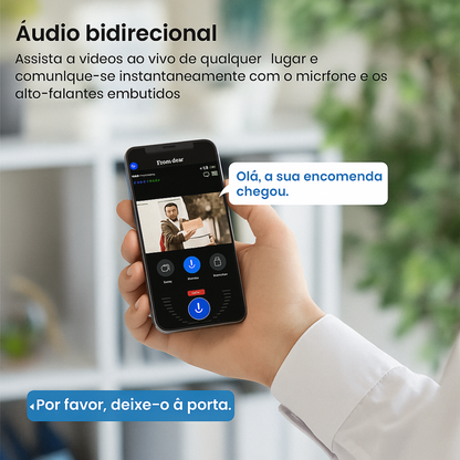 Câmara de vídeo sem fios para campainha com resolução 1080P